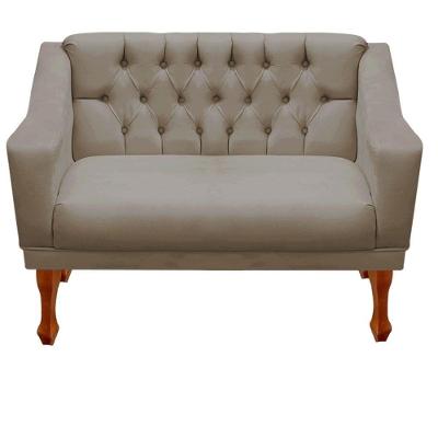 Namoradeira Decorativa Recepção Grecia Dritex suede Cappuccino