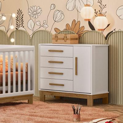 Cômoda Para Quarto Infantil Q Encanto Slim branco Acetinado