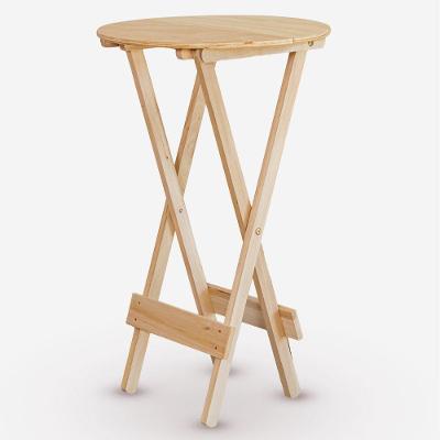 Mesa Bistrô Dobrável Redonda Em Eucalipto Sem Pintura