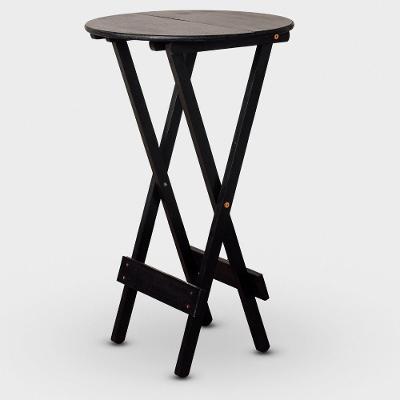 Mesa Bistrô Dobrável Redonda Cor Preta