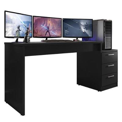 Mesa Para Computador Desk Gamer Drx-5000 Preto Black - Pr Móveis Preto Black