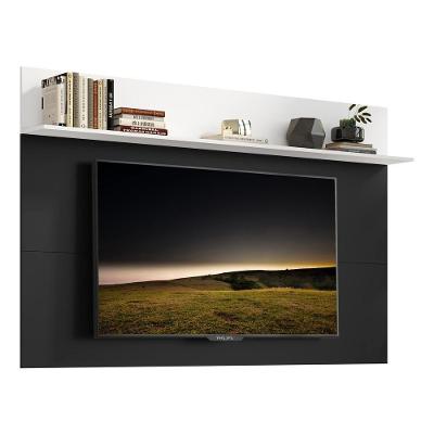 Painel C/ Suporte Tv 65 e Prateleira Preto/Branco