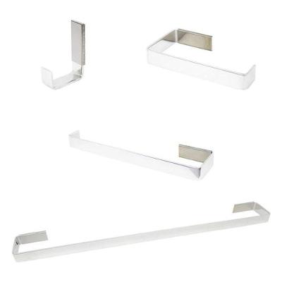 Kit Acessórios Banheiro Quadrado 4 Peças Luxo