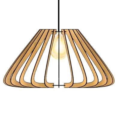 Luminária Teto Tipo Pendente Macau Mdf Completa - Cor:mdf Cru