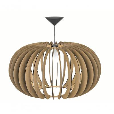 Luminária Teto Tipo Pendente Júpiter Mdf - Completa - Cor:marrom