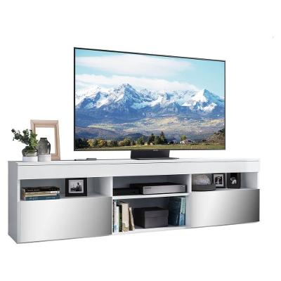 Rack Tv 65 Com Espelho e 2 Portas Paris Branco