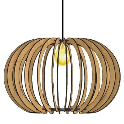 Luminária Teto Tipo Pendente Deusa Mdf Completa - Cor:mdf Cru