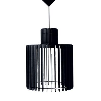 Luminária Teto Tipo Pendente Drink Mdf Completa - Cor:preta
