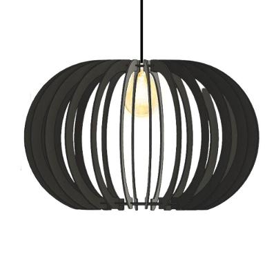 Luminária Teto Tipo Pendente Deusa Mdf Completa - Cor:preta