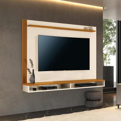 Painel Para Tv Até 55" Ripado Quênia 140cm Offwhite/cedro
