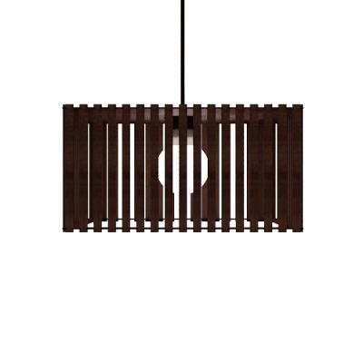Luminária Pendente Barcelona Modelo Ripado Marrom