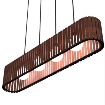 Luminária Pendente Centauro Modelo Ripado Marrom