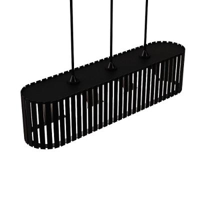 Luminária Pendente Via Láctea Modelo Ripado Preta