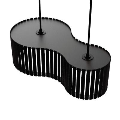 Luminária Pendente Infinita Modelo Ripado Preta