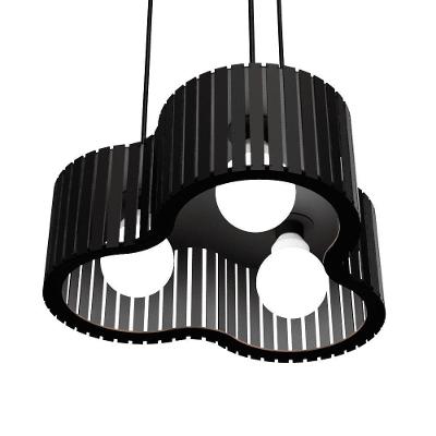 Luminária Pendente Crepusculo Modelo Ripado Preta