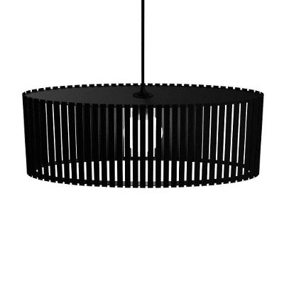 Luminária Pendente Zepelim Modelo Ripado Preta