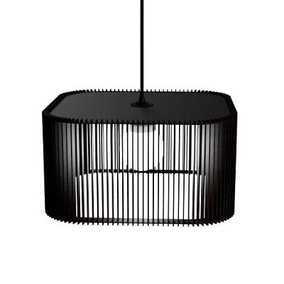 Luminária Pendente Ayla Modelo Ripado Preta