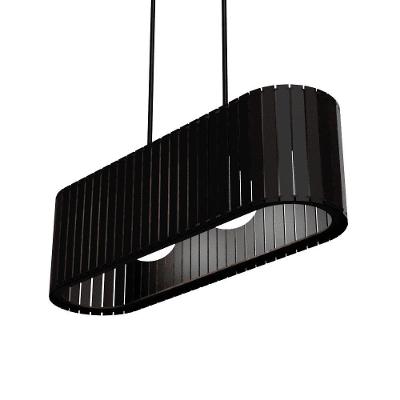 Luminária Pendente Belvedere Modelo Ripado Preta