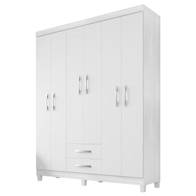 Guarda Roupa Casal 6p 2g Moden 150 Cm 3562 Branco Flex Incp Branco Flex