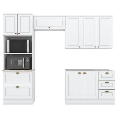 Cozinha Modulada 4 Pecas 272 Cm Ce373 Americana Branco Calcare Henn Branco Calcare