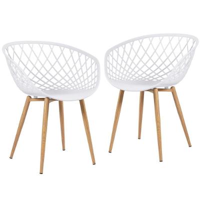 Kit - 2 X Cadeiras Clarice Nest Com Apoio De Braços - Sidera - Branco
