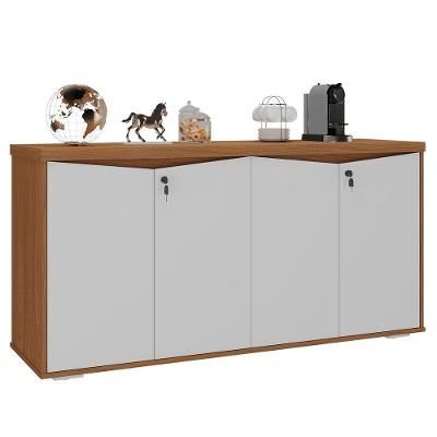 Balcão Para Escritório Com Chave 148cm Corp A06 Freijó-branco - Mpozenato