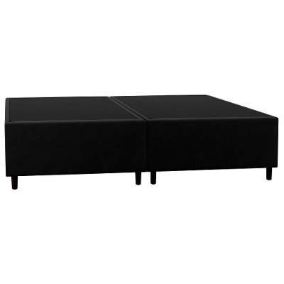 Base Cama Box Casal Queen 158cm Bipartido Hit I02 Suede Preto - Mpozenato