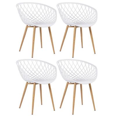 Kit - 4 X Cadeiras Clarice Nest Com Apoio De Braços - Sidera - Branco