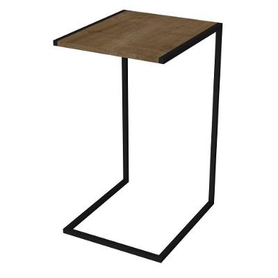 Mesa De Apoio Lateral Steel Quadra 27820 Vermont Base Preta - Artesano