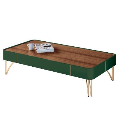 Mesa De Centro Para Sala Pés De Aço Alane H01 Pistache-castanho - Mpozenato