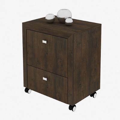 Armário Para Home Office Me4112 Com Rodízios Rústico - Tecno Mobili