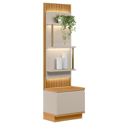 Painel Ripado Com Mesa De Apoio 58cm Real L06 Tauari-off White Fosco - Mpozenato
