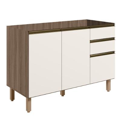 Balcão Para Pia 120cm Sem Tampo Maly N03 Carvalho-off White - Mpozenato