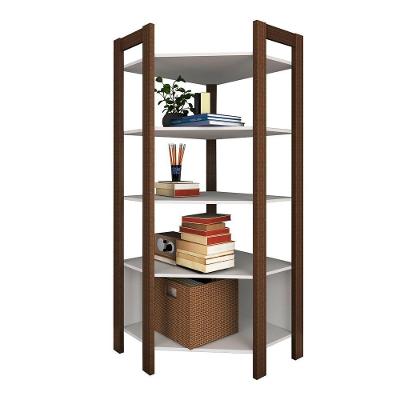 Estante De Canto Closet Multiuso 5 Prateleiras Az1020 Nogal-branco - Tecno Mobili