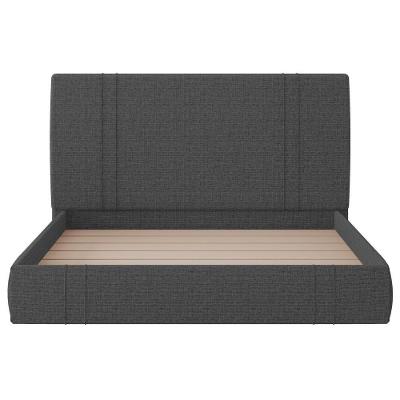 Cama King Flutuante Com Cabeceira 195cm Lyra S05 Linho Preto - Mpozenato