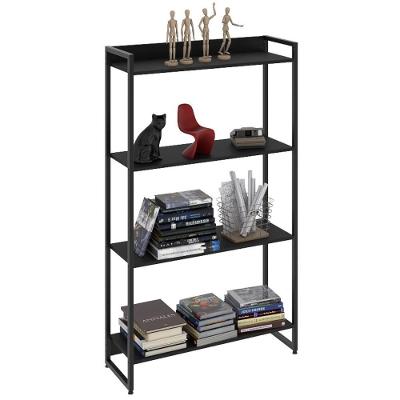 Estante Livreiro Dynamica Industrial 80cm 4 Prateleiras C08 Preto ônix - Mpozenato