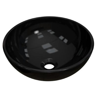Cuba Pia De Apoio Para Banheiro Redonda Bowl 30 C08 Preto - Mpozenato