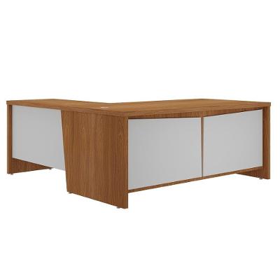 Mesa Para Escritório Em L Chefia 190cm Corp A06 Freijó-branco - Mpozenato