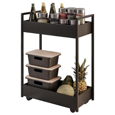 Carrinho Gourmet De Apoio Industrial 2 Prateleiras Sara M24 Preto - Mpozenato