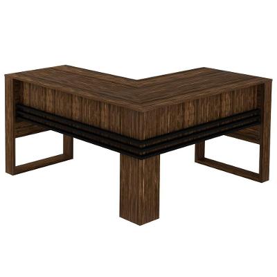 Mesa Para Escritório Em L Me4145 Nogal-preto - Tecno Mobili