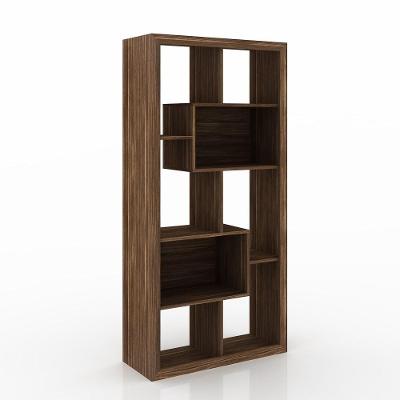 Estante Livreiro Multiuso Com Nichos E1712 Nogal - Tecno Mobili