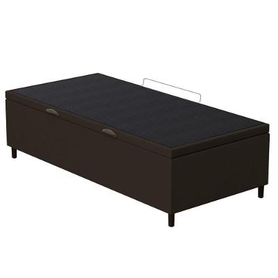 Base Para Cama Box Baú Solteiro 88x188cm Hit I02 Suede Marrom - Mpozenato
