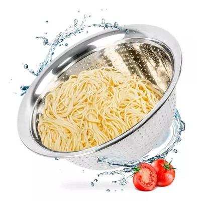 Escorredor Macarrao Multiuso Inox Fruta Legumes E Verduras