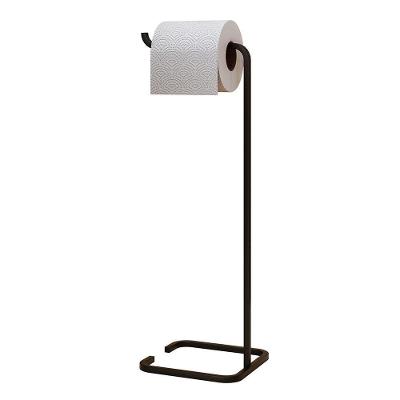 Porta Papel Higiênico De Chão Luxe Em Aço D09 Preto - Mpozenato