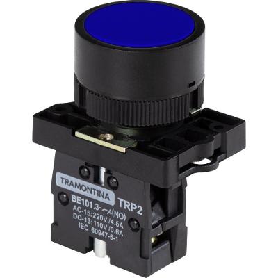 Botão De Impulso Trp2 Ea61 1Na Azul Com Base De Plástico