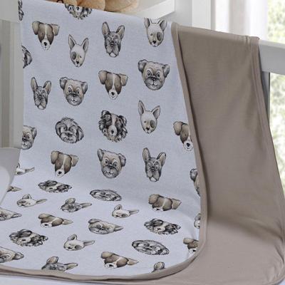 Cueiro Duplo Tecebem Baby Agnes Malha Estampado Kinder 80cm X 90cm Bege