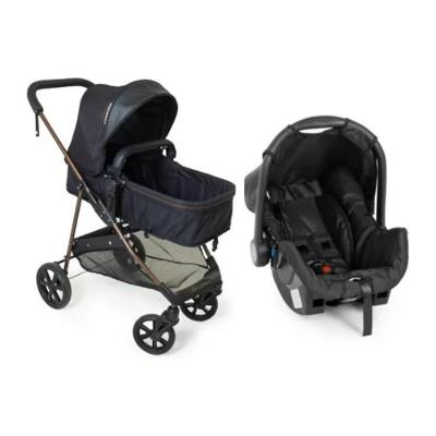 Carrinho Bebê Galzerano Napoli Travel System + Bebê Conforto Preto Cobre