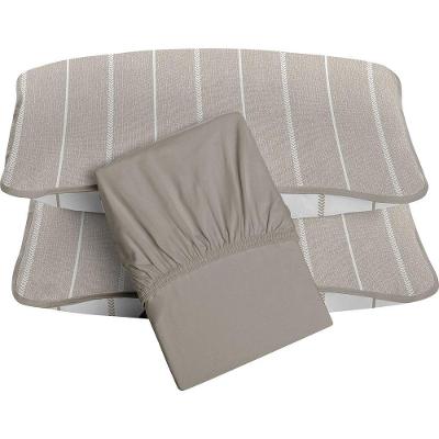 Jogo De Cama Tecebem King Malha 100% Algodão Omar 3 Peças Premium Castanho