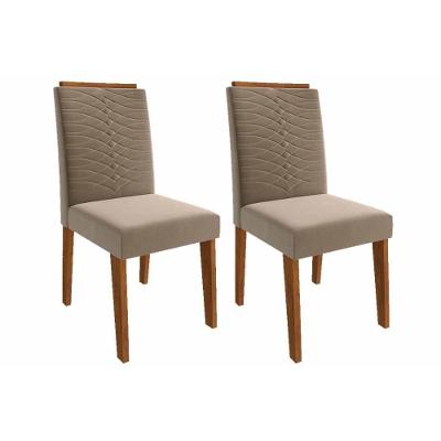 Cadeira Sala de Jantar Clarice Kit 2 Un Savana/Suede Joli - Cimol