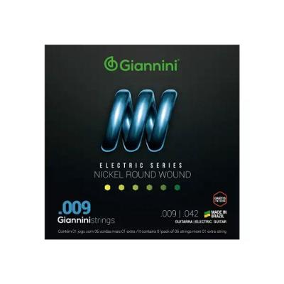 Encordoamento Para Guitarra Geegst9 Super Leve 0.09 Giannini